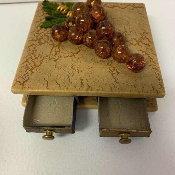 Vintage Handmade Decor Glass Grapes Tile - Picture 3 of 8